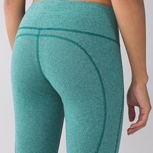 LULULEMON Leggings — Teal Stripes — Size 4